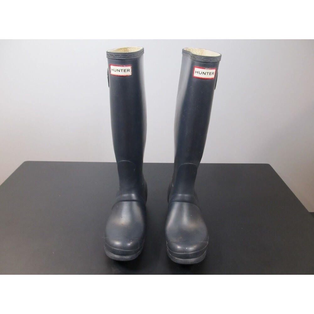Hunter Original Tall Rain Boots Navy Blue Women’s Size 6M Pre‑Owned